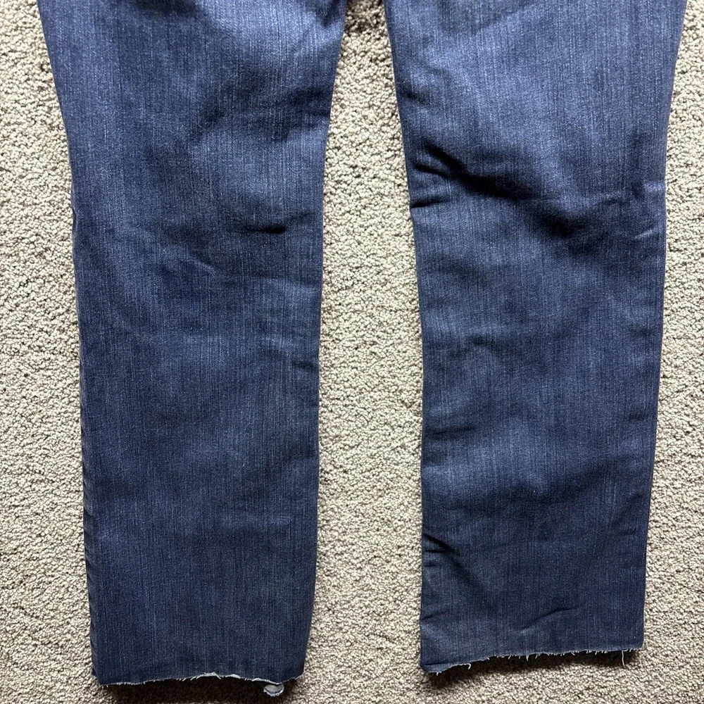 Ariat Real Denim Women's Jeans Size 30Rx32 Med Wash Flare‎ Raw Hem Heavy Stitch